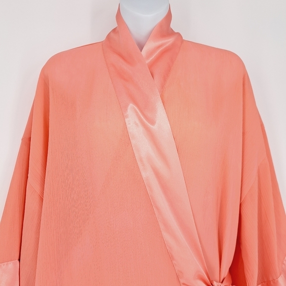 Victoria's Secret 1980's Vintage Gold Label Coral Wrap Cover Up Robe - Picture 6 of 10